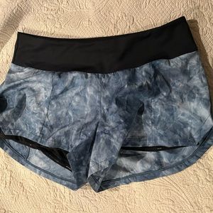 CVG blue tie dye running shorts